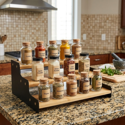 3-Tier Bamboo Spice and Display Rack