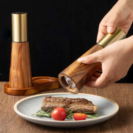 Bamboo Pepper and Salt Grinder Set