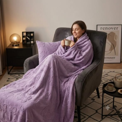 Soft Fleece Butterfly Blanket (6×6ft)