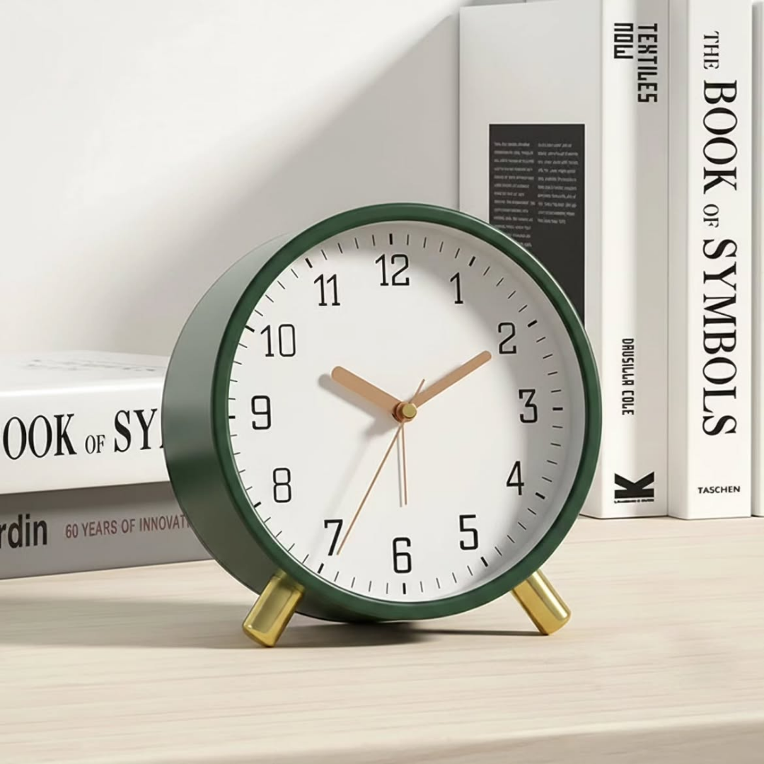 Dark Green European Fashion Quartz Alarm Clock