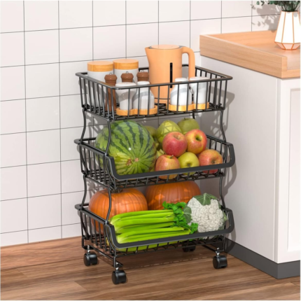 3-Tier Rolling Pantry Organizer / Kitchen Storage Cart