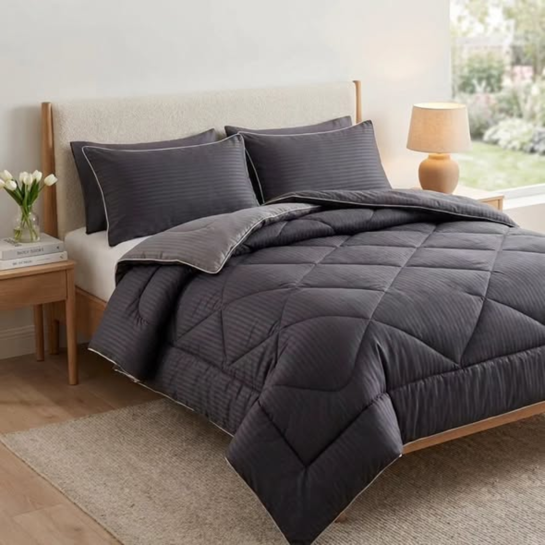 Plain Colour Cotton Binded Duvet Set