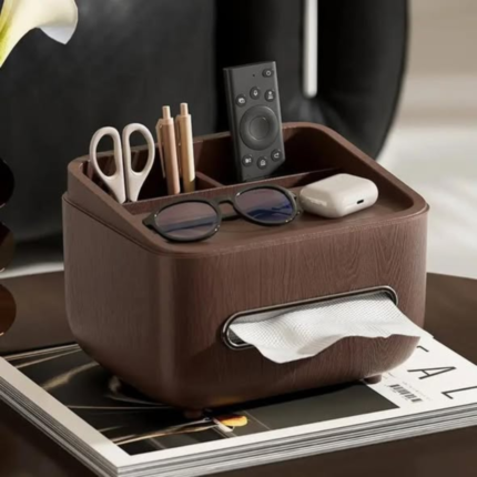Multifunctional Wood Grain Tissue Storage Holder