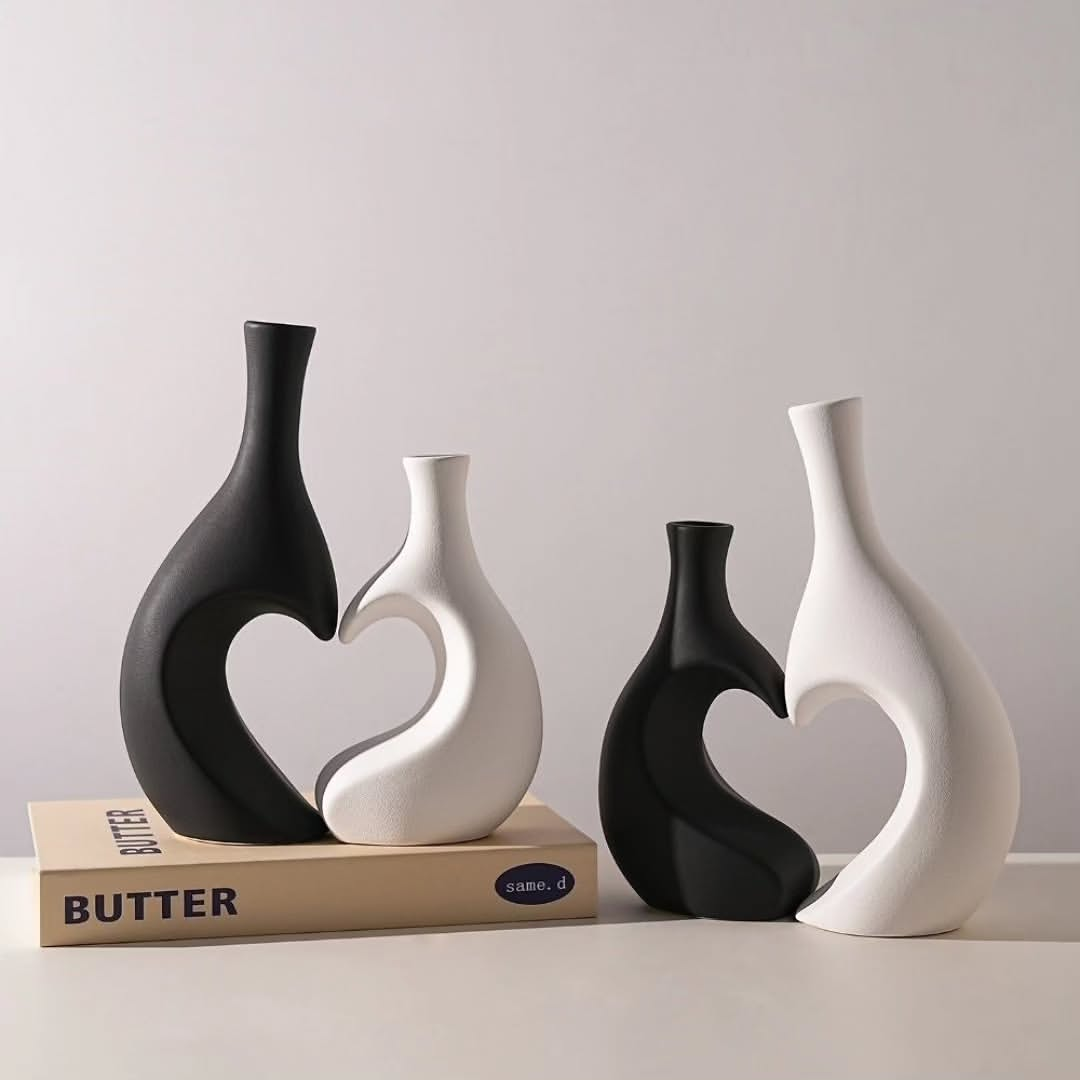 Love Heart Ceramic Vase Set