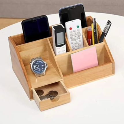 Wooden Bamboo Desk Organizer