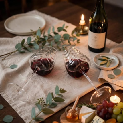 2Pcs Wavy Wine Glasses