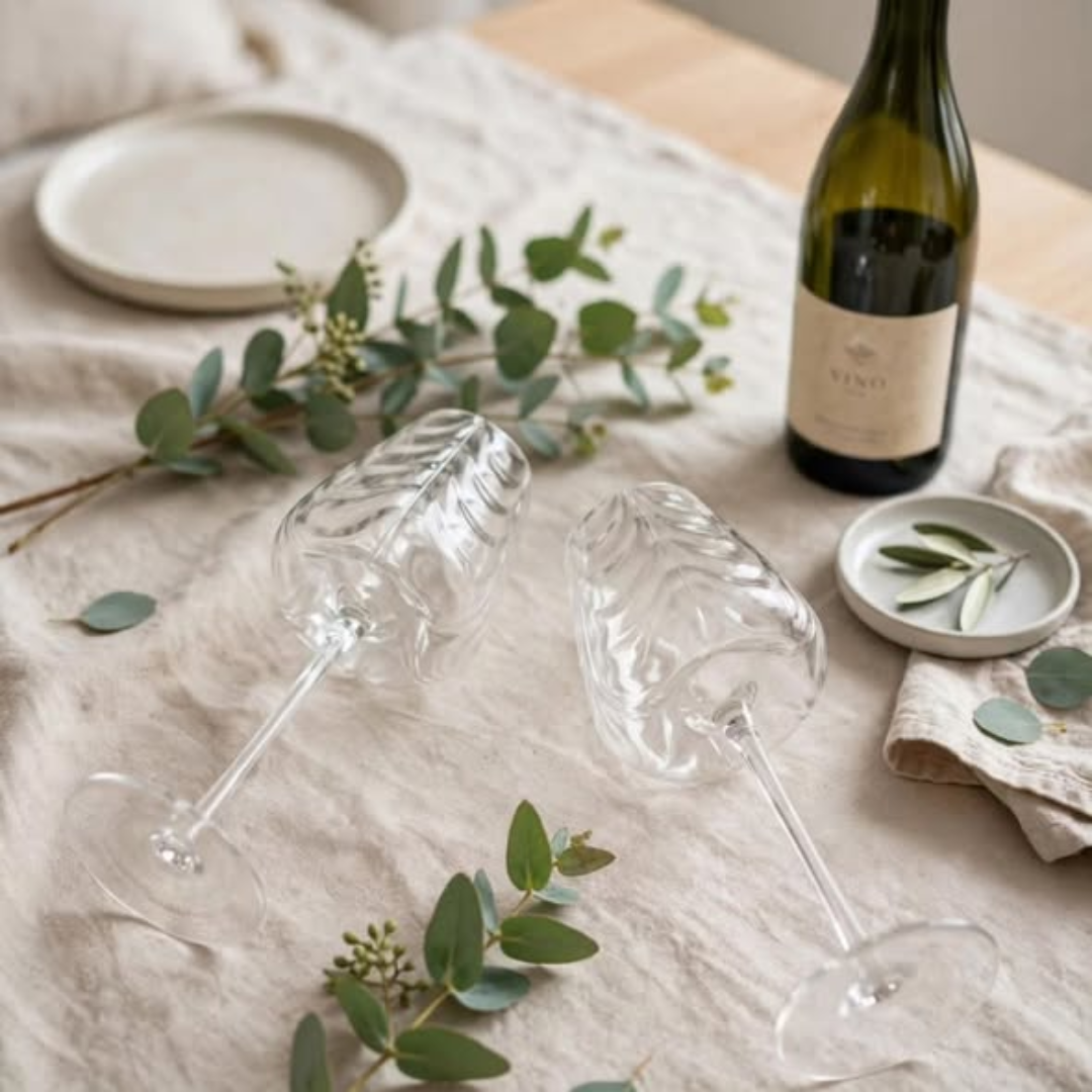 2Pcs Wavy Wine Glasses