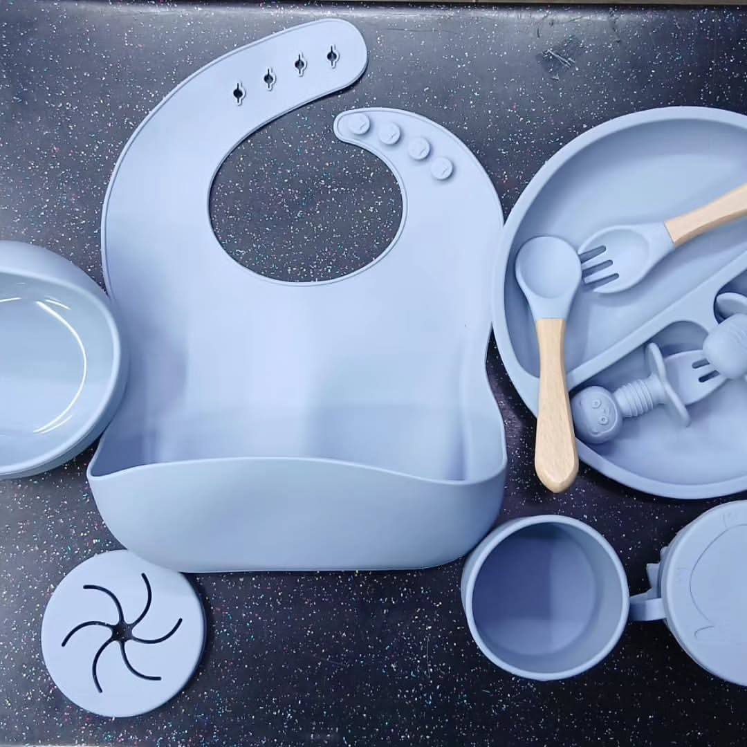 9pcs Food-Grade Silicone Feeding Set
