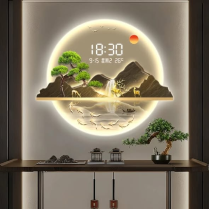 Pine 3D LED Decorative Wall Clock