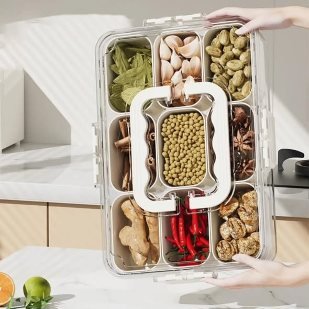 9 Compartment Spice/Snacks/Fruit Organizer