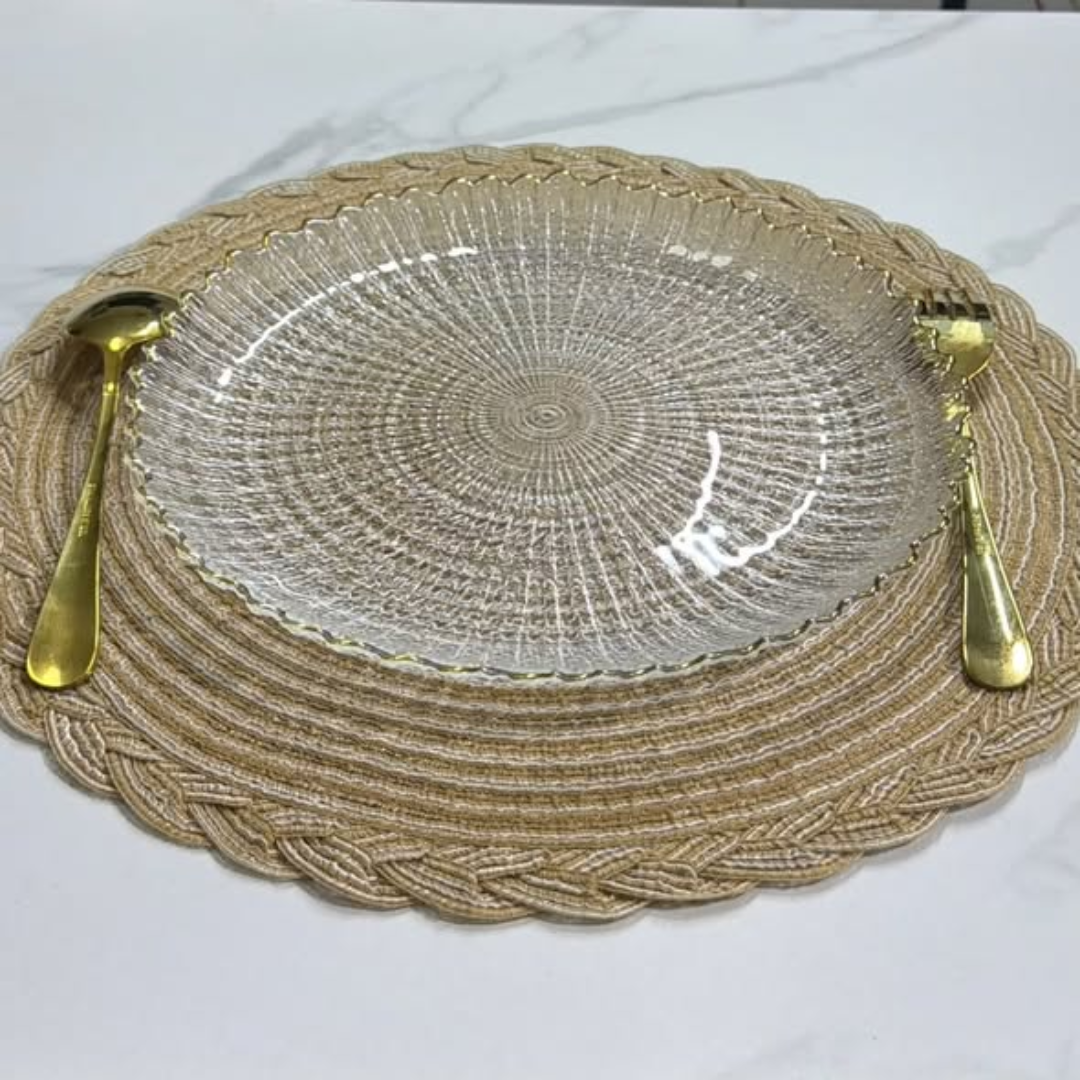 6Pcs Sunburst Glass Plate