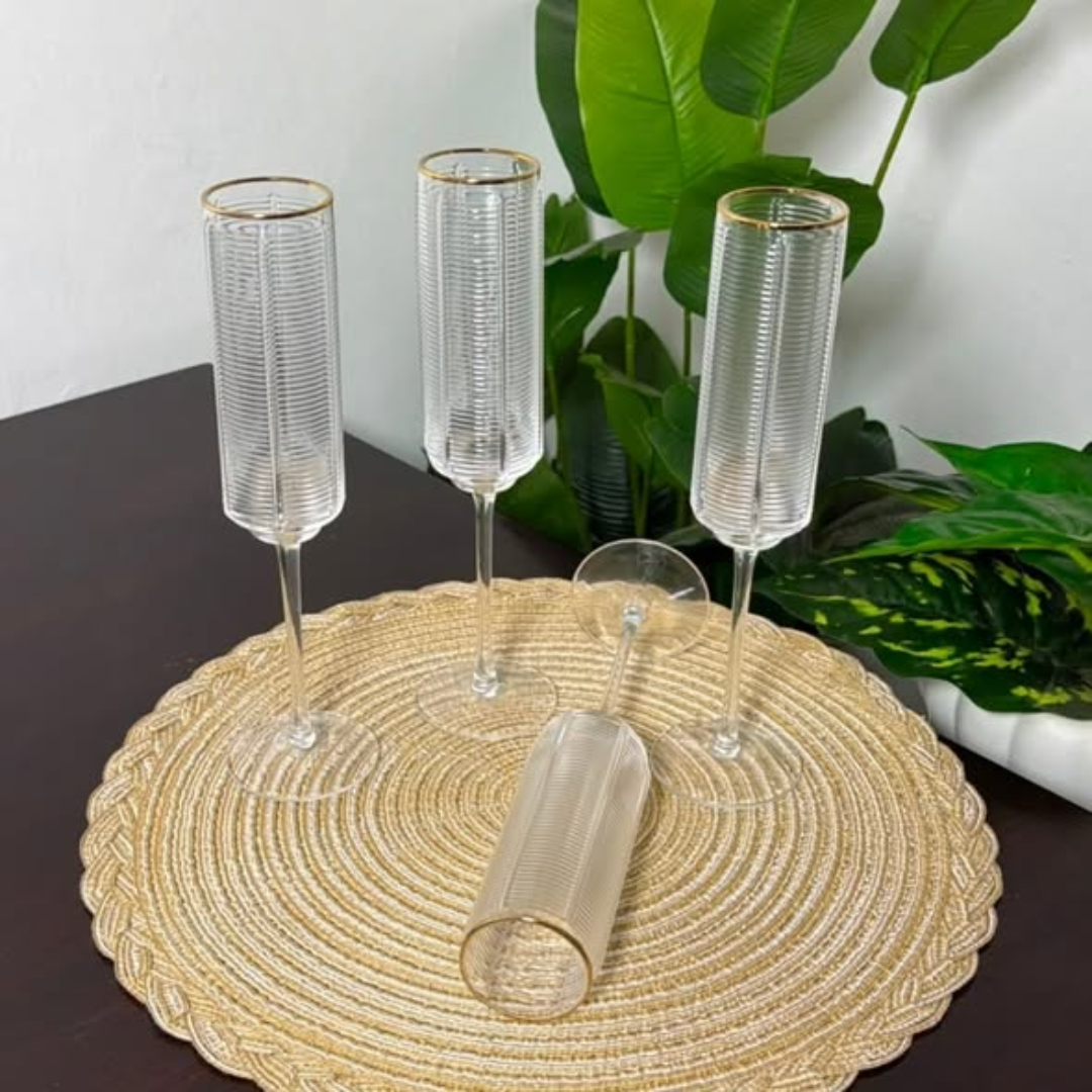 Champagne Flutes With a Gold Rim
