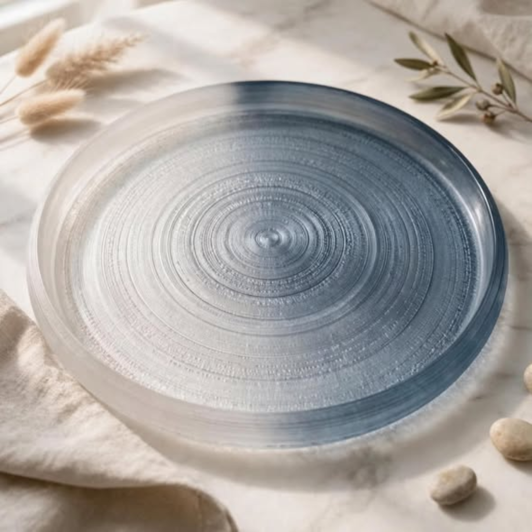 6Pcs Smoky Ombre Glass Plate