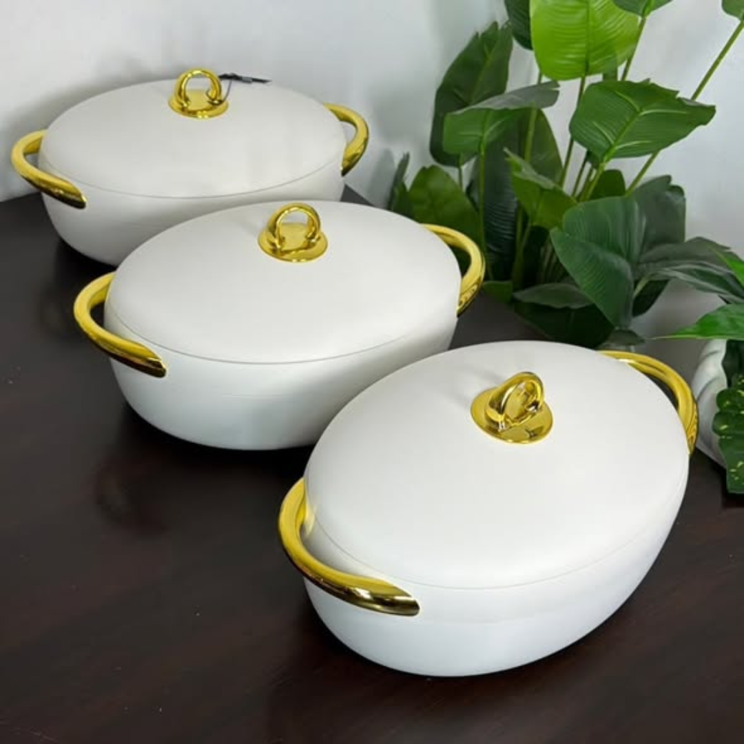 3Pcs Gold Oval Hotpots