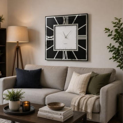 50cm Wall Clock in Elegant Silver