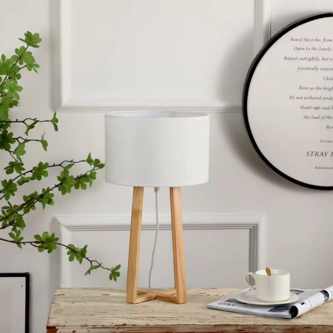 Wooden Tripod Table Lamp