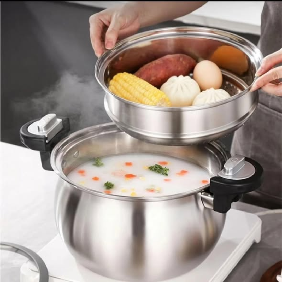 2 in 1 Multipurpose Pressure Cooker With a Steamer Pot