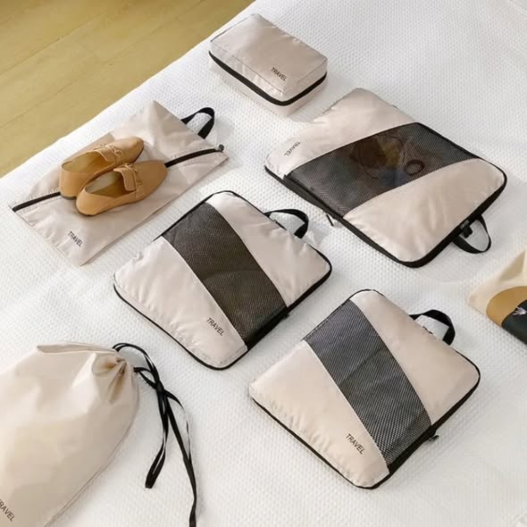 6Pcs Set Double zipper Travel luggage Organizer