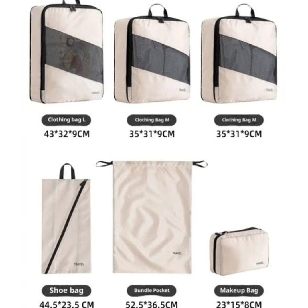 6Pcs Set Double zipper Travel luggage Organizer