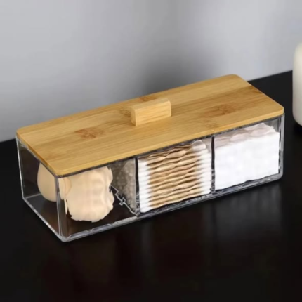 Acrylic Organizer with Bamboo Lid