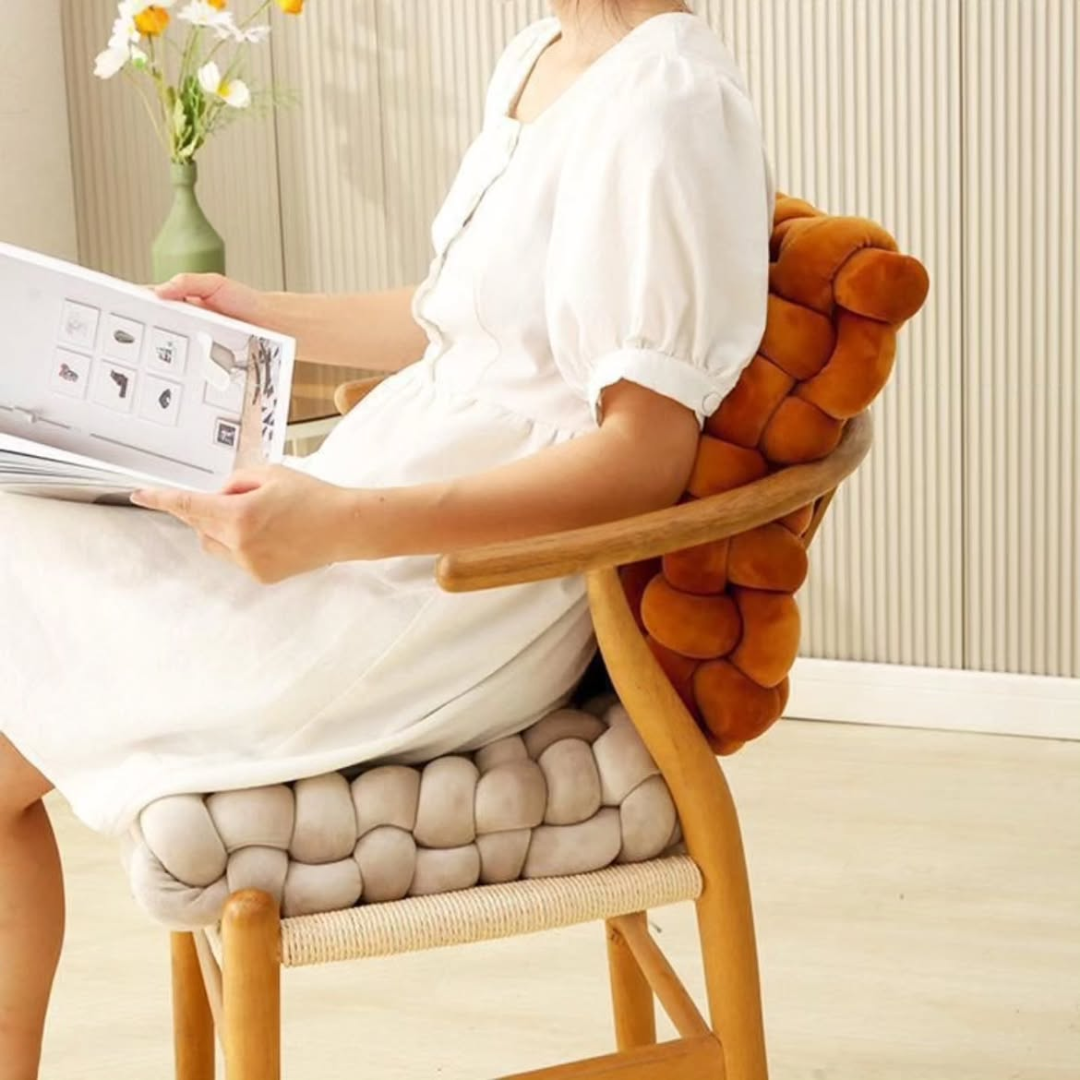 Scandinavian Woven Plush Cushion