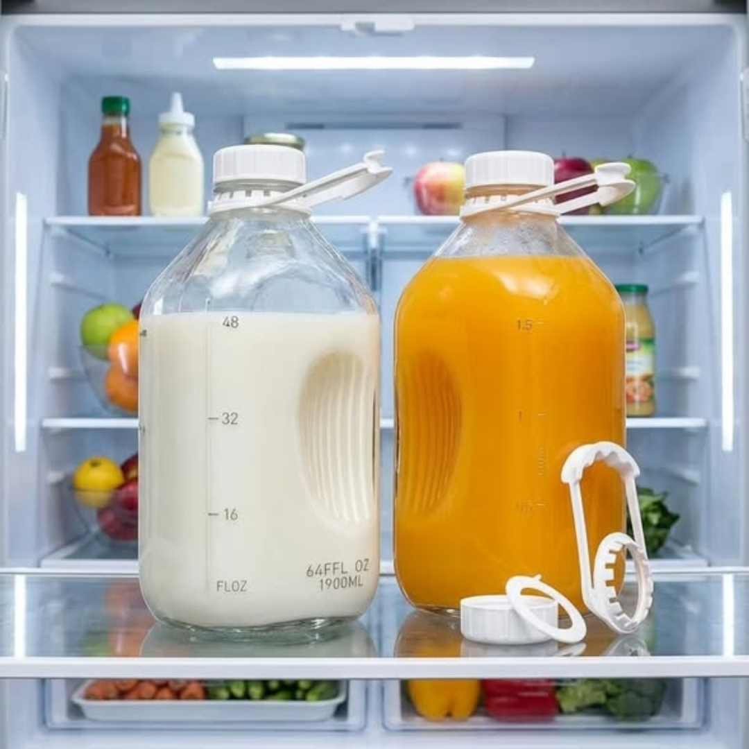 2L Multi-purpose Glass Bottle With Airtight lid