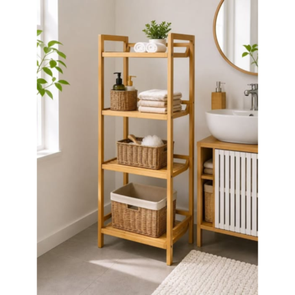 Bamboo 4-Tier Bathroom Rack