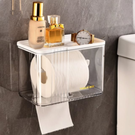 Wall Mounted Tissue Box With Storage Tray