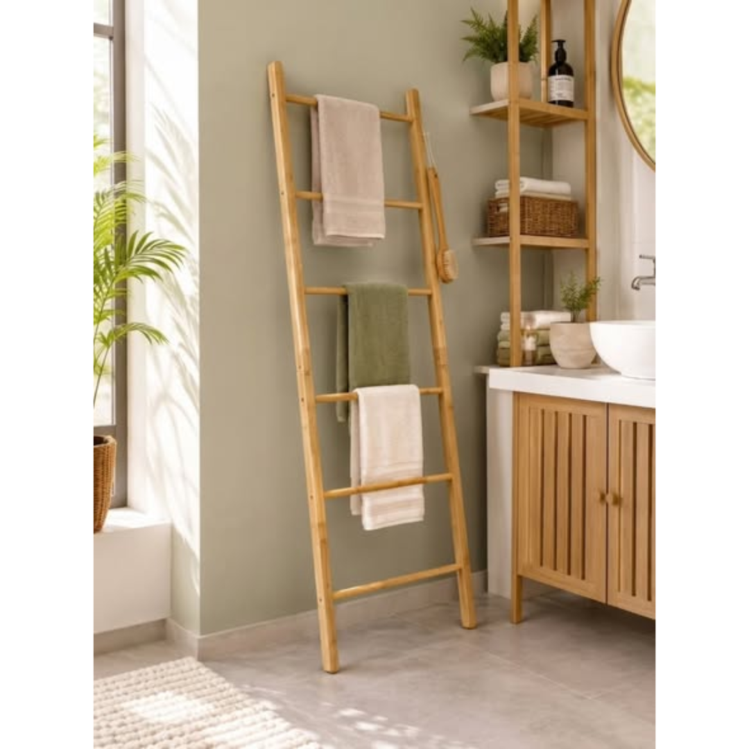 Bamboo Ladder Towel Rack