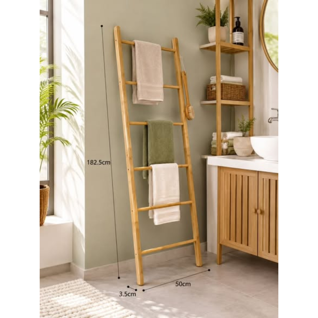 Bamboo Ladder Towel Rack