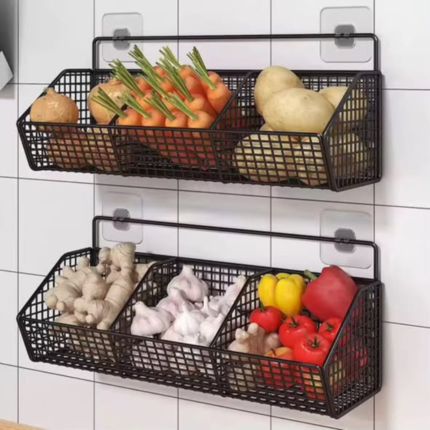 Wall Mounted Mesh kitchen Storage Rack