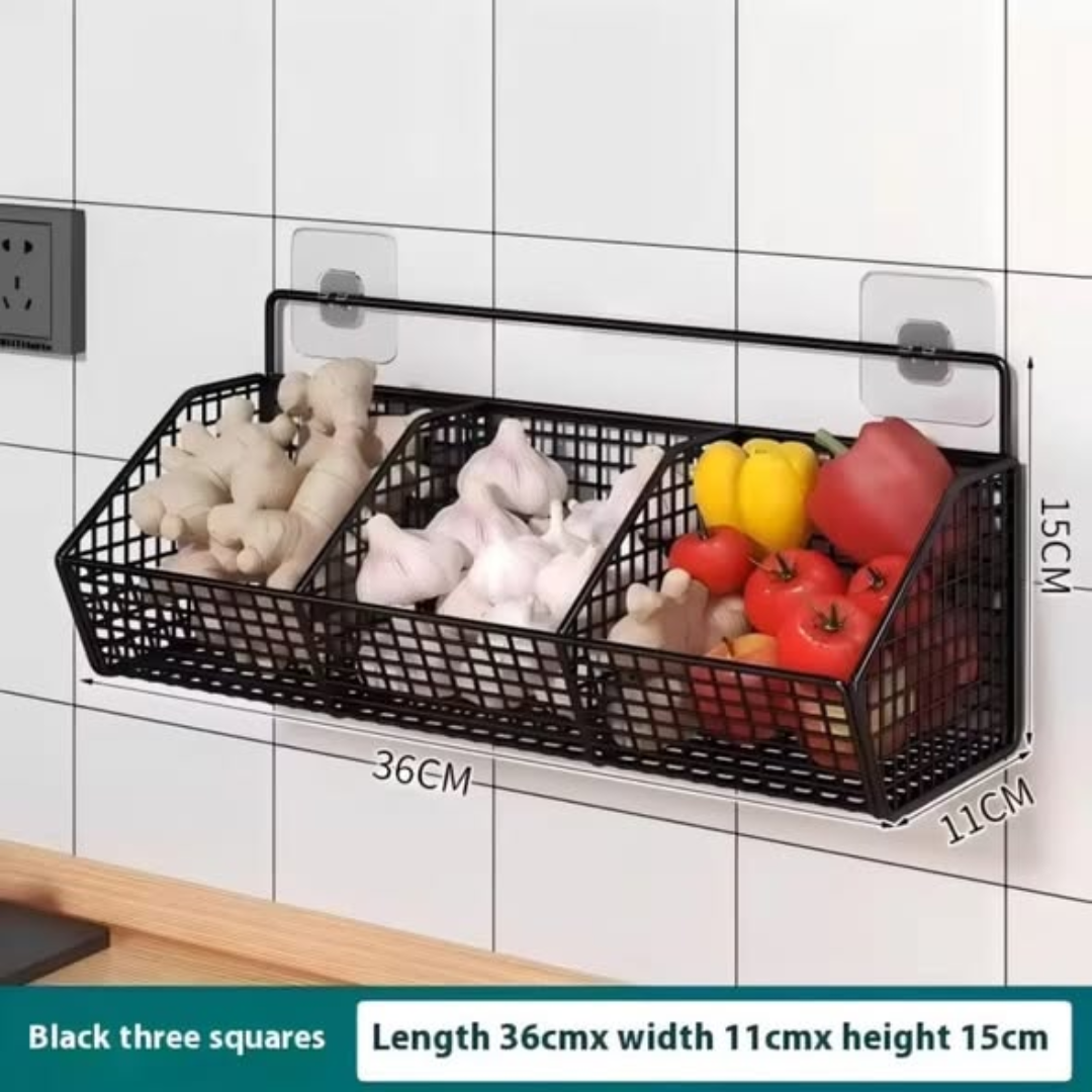 Wall Mounted Mesh kitchen Storage Rack