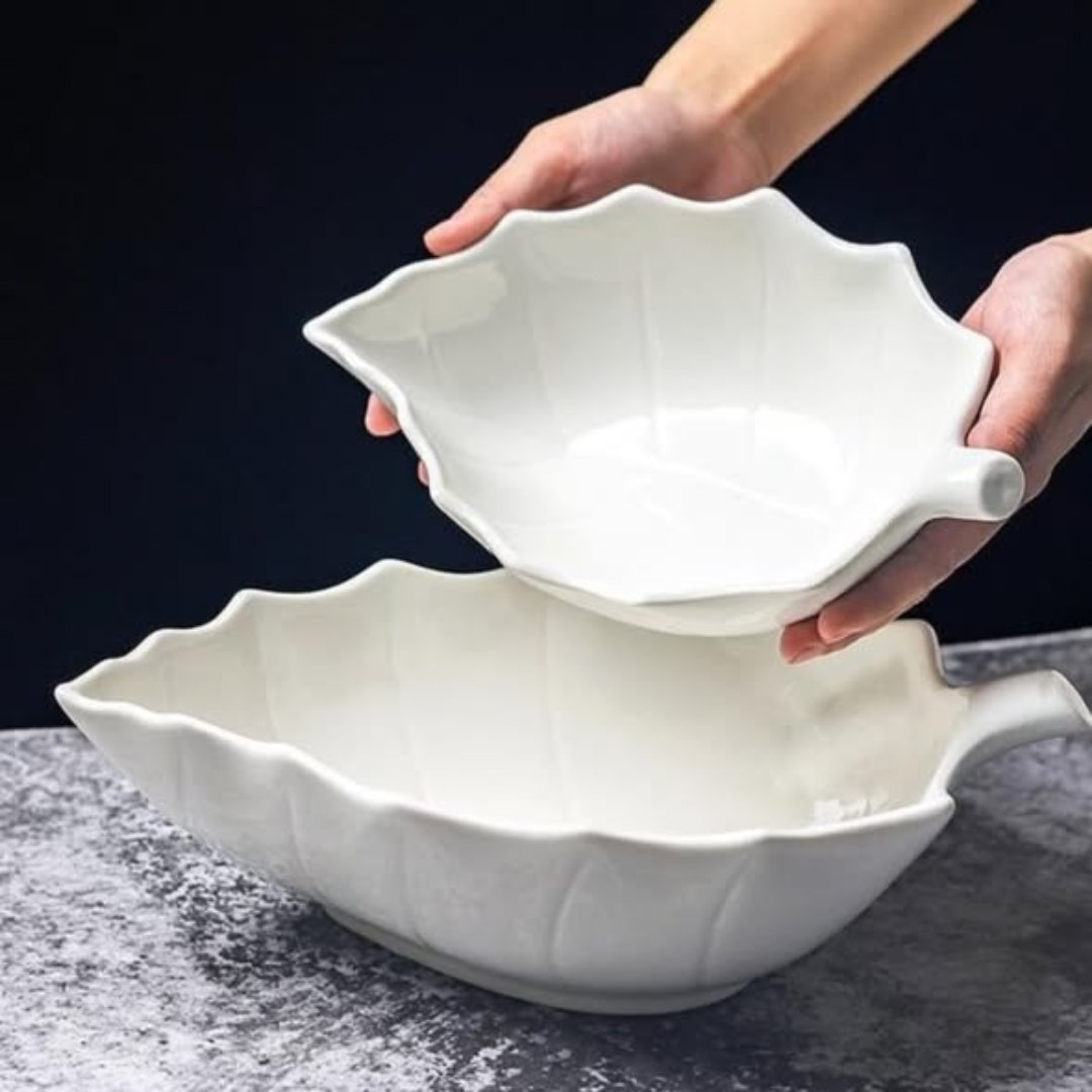 Ceramic Serving Leaf Bowl