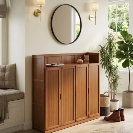 7Layer Varied Shoe Height Bamboo Shoe Cabinet
