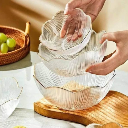 3Pcs Set Glass Plate Irregular Dinner Plates
