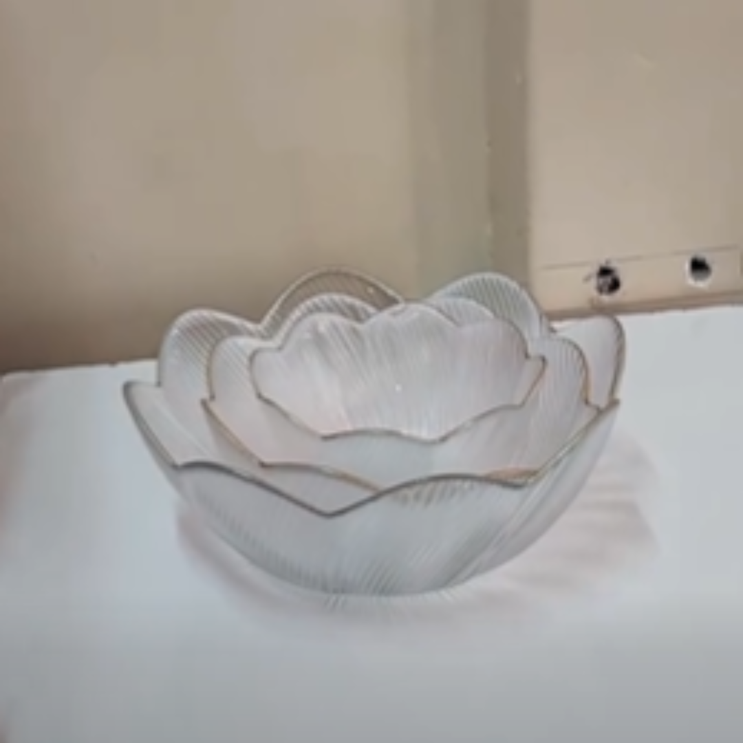 3Pcs Set Glass Plate Irregular Dinner Plates