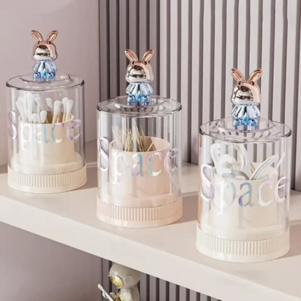 Rabbit Toothpick and Cotton Swab Storage Box