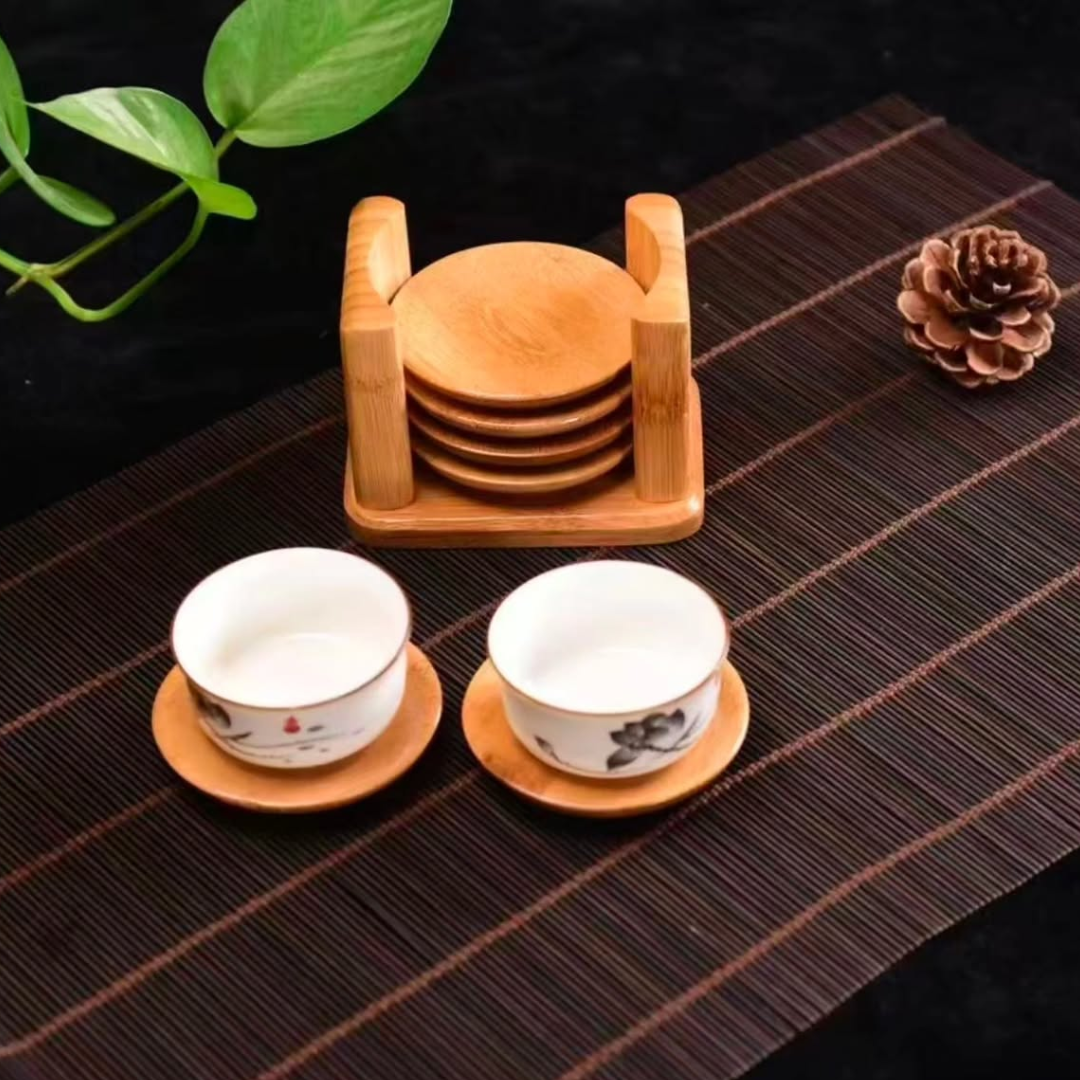 Bamboo Coaster Set
