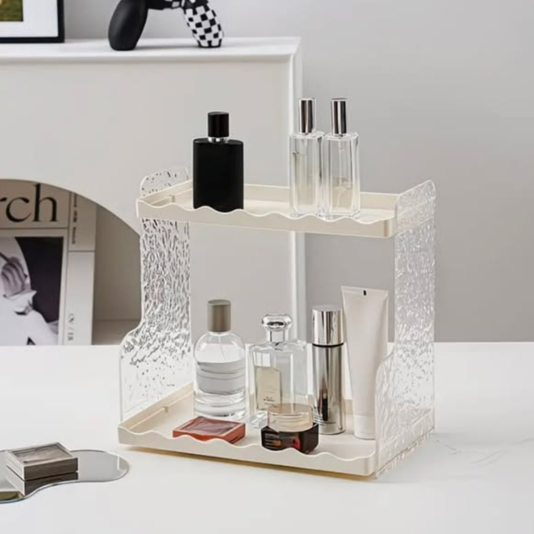 Glacier Pattern Vanity and Storage Rack