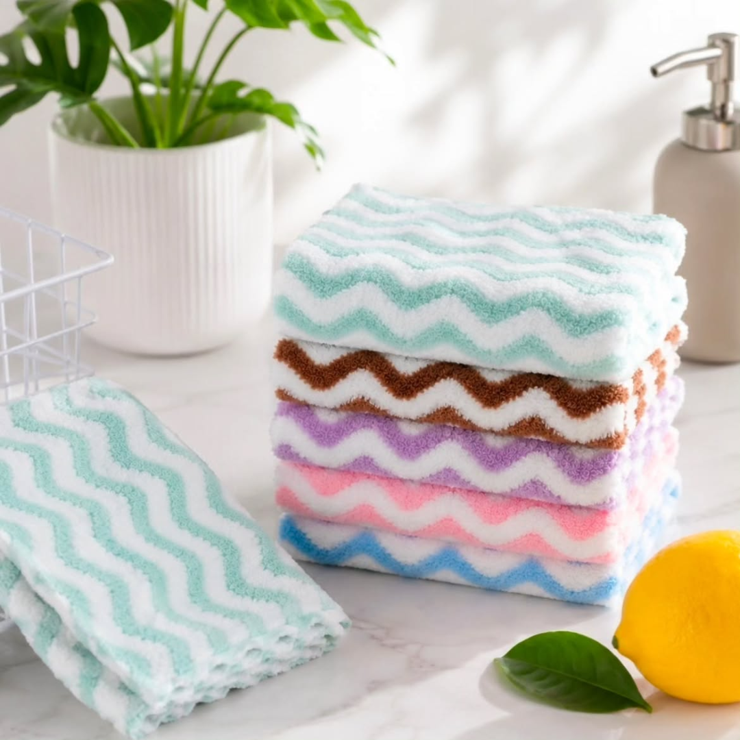 5pcs Set Microfiber Cleaning Cloths
