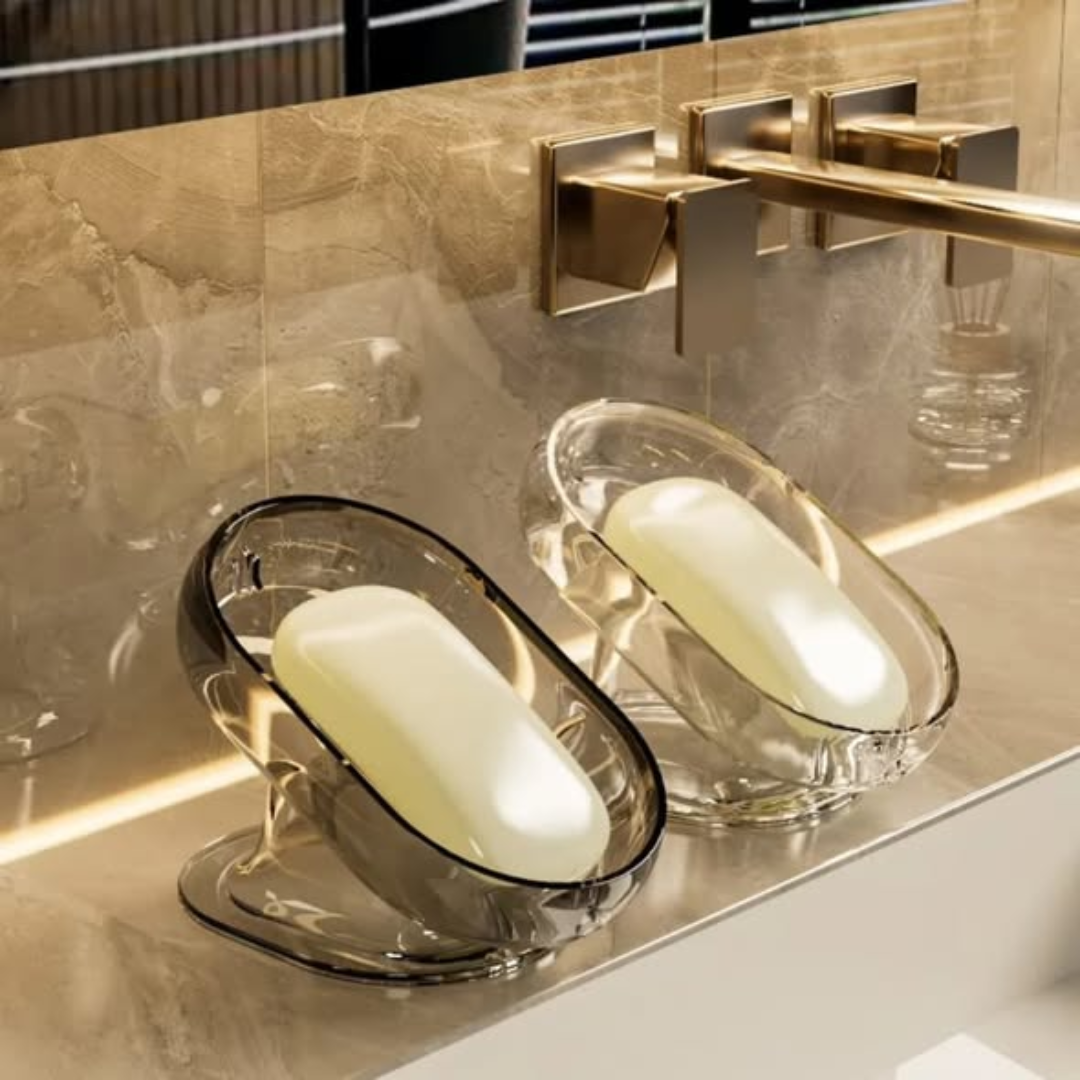 Sloped Drain Transparent Soap Dish