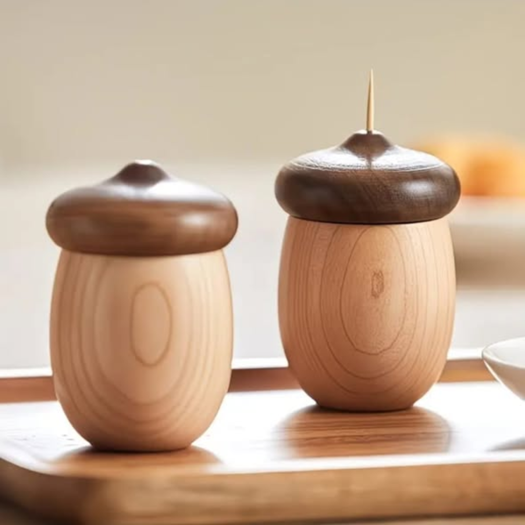 Walnut Cotton Swab / Toothpick Holder