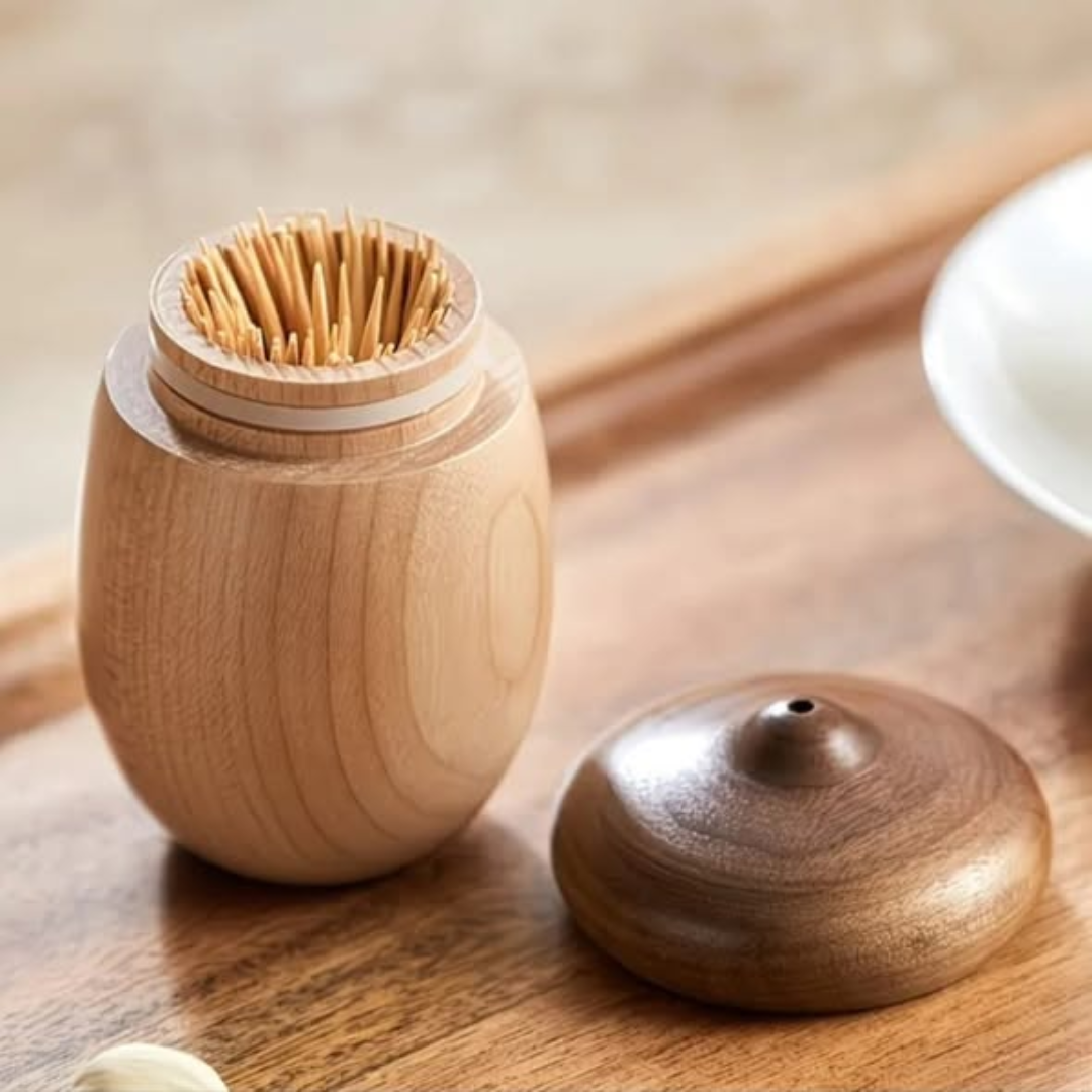 Walnut Cotton Swab / Toothpick Holder