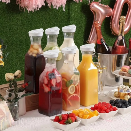 Clear Pitcher Bottle with Flip Top Lid