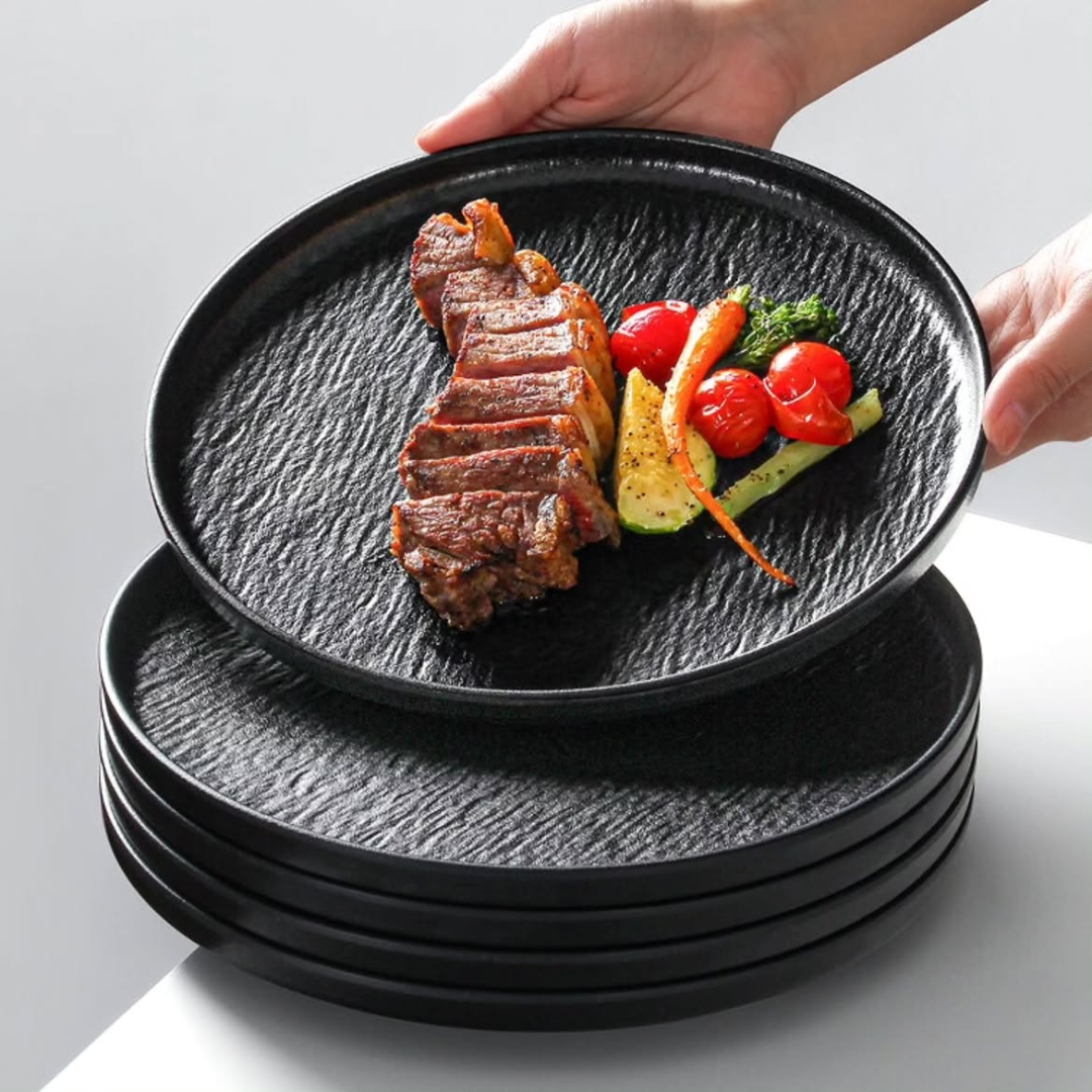10.5 Inch Rock Glazed Ceramic Dinner Plates