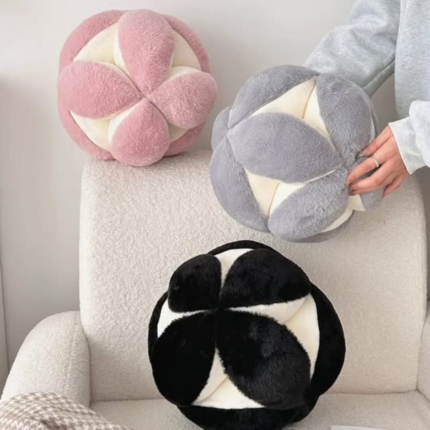 Hydrangea Rabbit Fur Throw Pillow