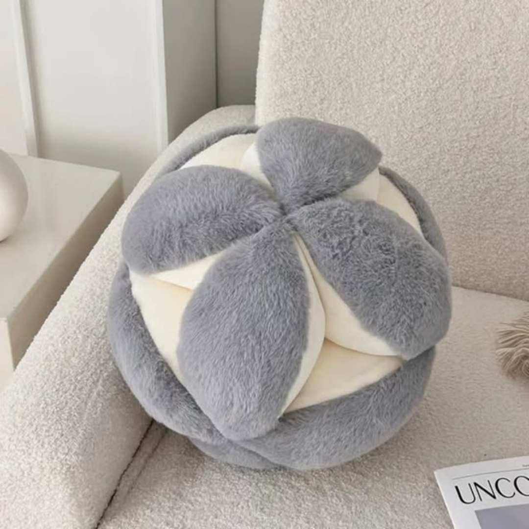 Hydrangea Rabbit Fur Throw Pillow